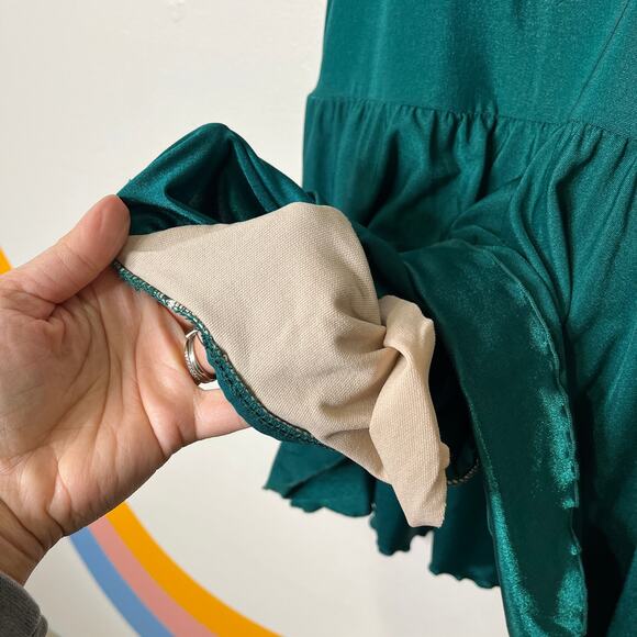 Vintage 60s 70s Roxanne Skirted One Piece Swimsuit Green 12/34C Modest - Picture 11 of 11